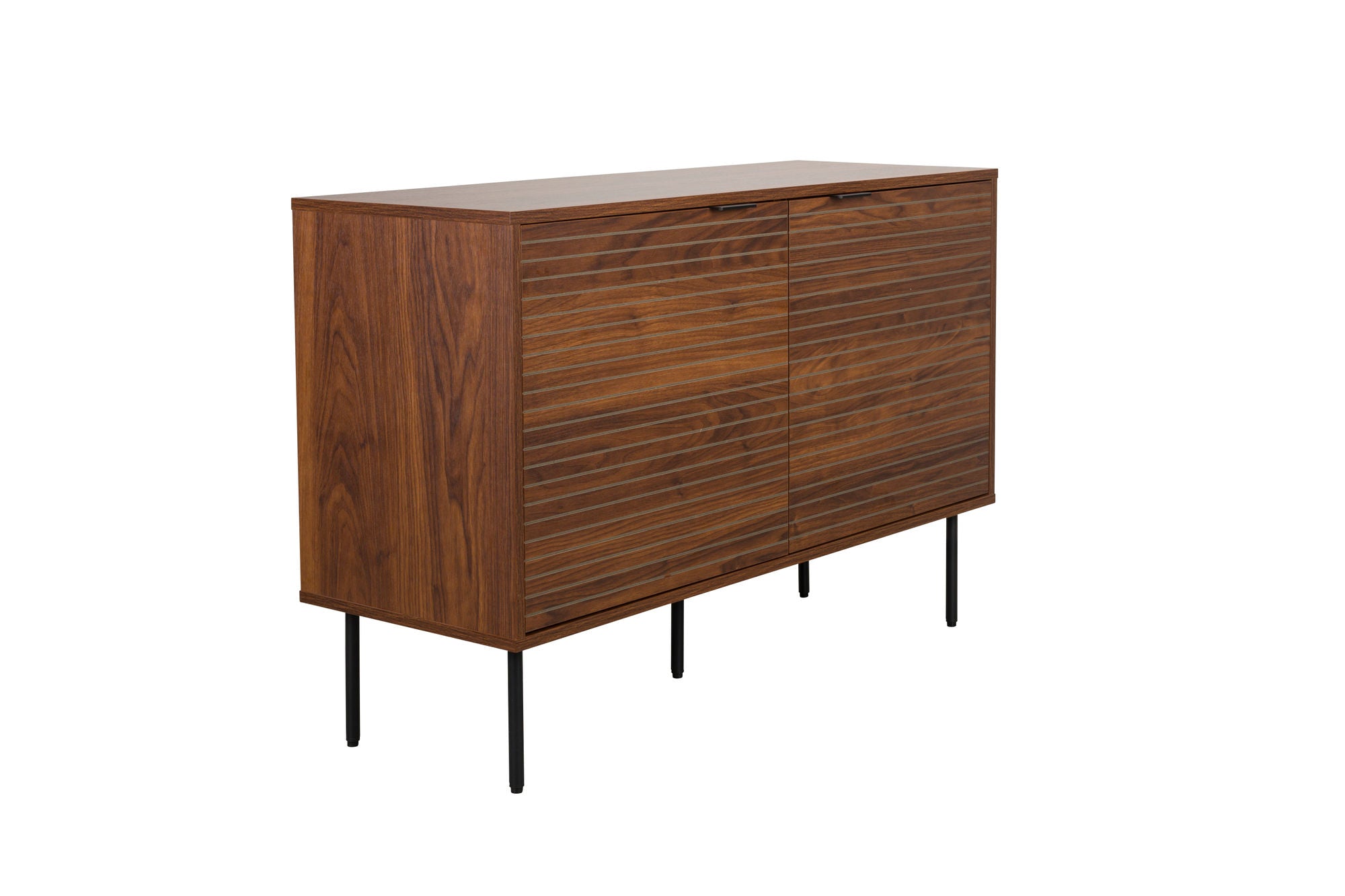 Stripes Walnut Brown Wood Sideboard